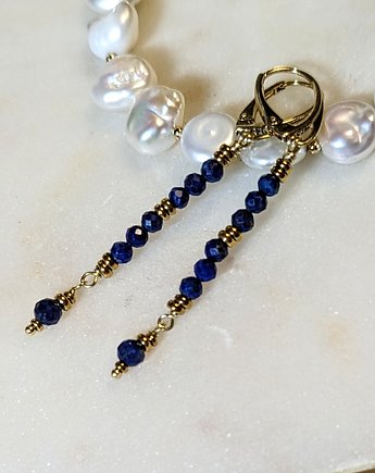 Kolczyki pozłacane Lapis lazuli delikatnie - długie, Studio Gazela