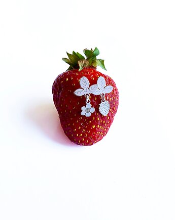 Fresa- kolczyki srebrne Truskawki- Strawberries & Cherries, OSOBY - Prezent dla teściowej