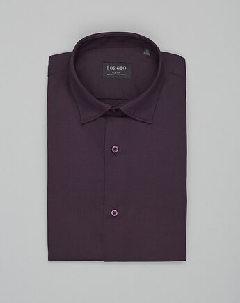 Koszula modigliana 00538 długi rękaw fiolet slim fit, BORGIO