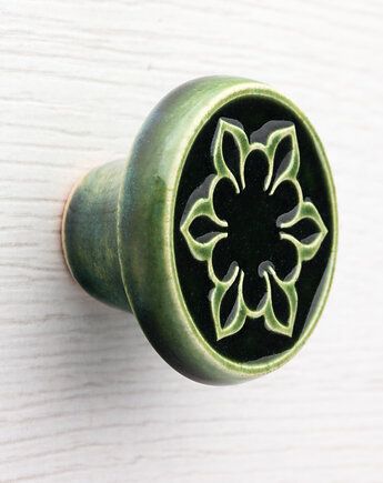 Gałka do mebli, ciemnozielona, wz.2, pracowniazona