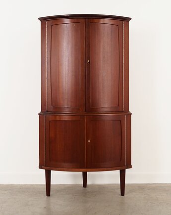 Szafka narożna tekowa, lata 70-te, duński design, produkcja: Dania, Przetwory design