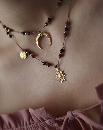 Naszyjnik z Rubinem, Naszyjnik z Księżycem, Wisiorek Księżyc, Księżycowa bijoux