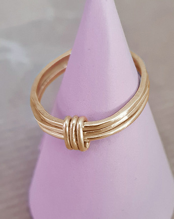 Pierścionek SLIM 3x3 srebro na wymiar złocony, COCONUT