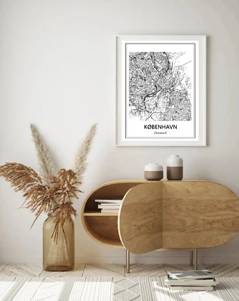 PLAKAT mapa Kopenhaga Dania Copenhagen Plan, black dot studio