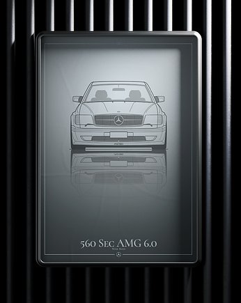 Plakat Motoryzacja -  Mercedes 560 SEC AMG, OSOBY - Prezent dla świadka