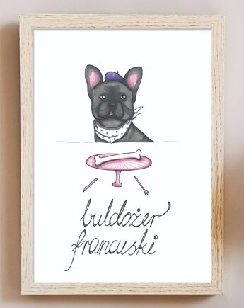 Plakat Buldożer Francuski, Burgundowe Rysunki