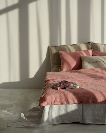 Lniana poszwa na kołdrę zgaszony róż, Kokondesign