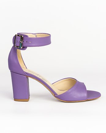 SANDAŁKI NA SŁUPKU - SKÓRA NATURALNA - MODEL 348 - WRZOSOWY, Zapato