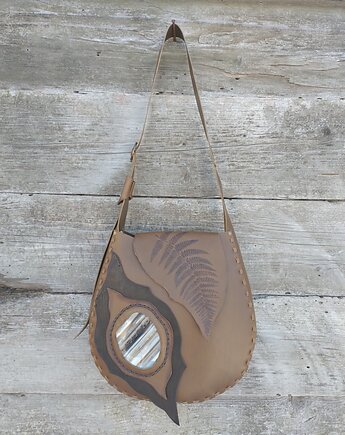 Torebka skórzana wykonana ręcznie .Las., pracownia kala