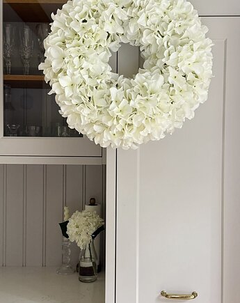 SZTUCZNY Wianek HORTENSJA BIAŁY na drzwi - ok.50cm, MOM&SISdekorują