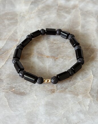 Bransoletka męska Lawa  i Turmalin, Chmolowska Jewellery