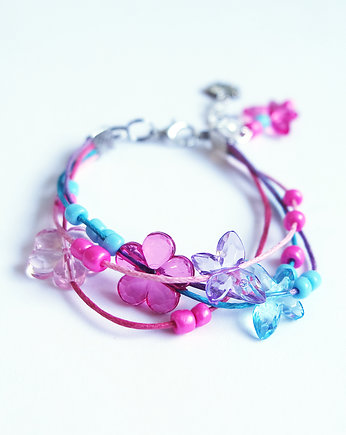 Bransoletka - Motyle, kwiaty 3 - sznureczki - dla dzieci, yenoo