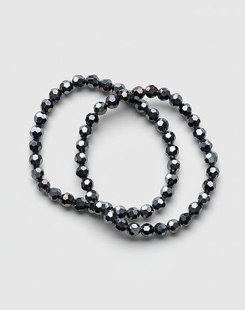 Elegancki zestaw czarnych bransoletek z kryształkami, All My Jewelry