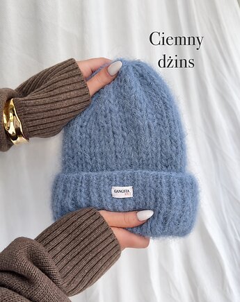 Puszysta czapka Cloud wełna merino alpaka *ciemny dżins*, GANGSTA KNIT