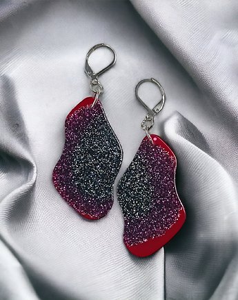 UNIKATOWE  kolczyki z żywicy : kolekcja QUEEN OF THE NIGHT., kaktusia