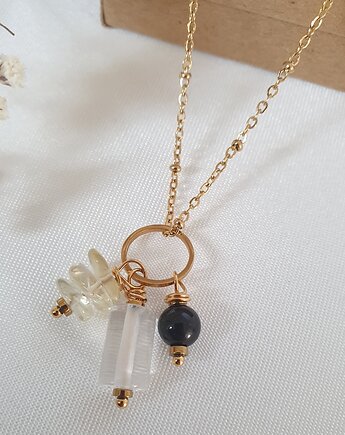 Łańcuszek z turmalinem i cytrynem, LEI handmade 