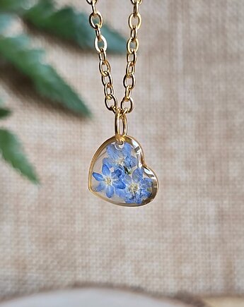 Zawieszka wisiorek z niezapominajką, zkwiatem