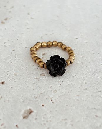 Pierścionek elastyczny Hematyt róża, Chmolowska Jewellery