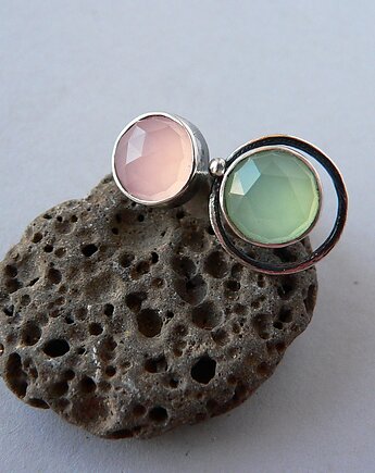 Pierścionek -pudrowy róż i mięta-, Emilia Woźniak