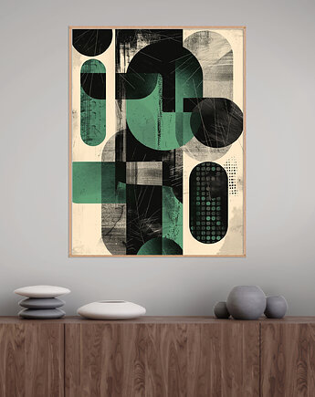 Geometria natury - Plakat, druk - Minimalizm, Boho, Loft #80, Black Sapphire Art