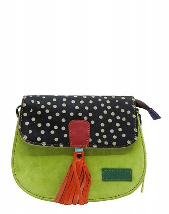 Torebka listonoszka zamszowa damska regulowany pasek kolorowa OLIVKA, Olivka Warsaw