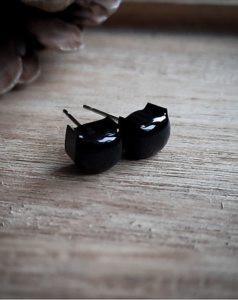 Czarne kolczyki sztyfty, Figa handmade accessories