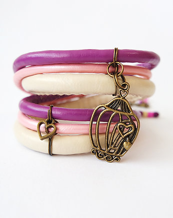 Bransoletka - Klatka - rzemienie, owijana, yenoo