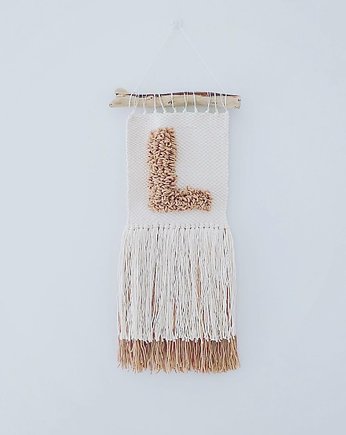 Makatka  Makrama z Inicjałem, wool and stick