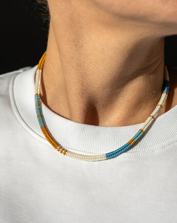 Kolorowy, ręcznie tkany naszyjnik Miyuki, blackdragonfly