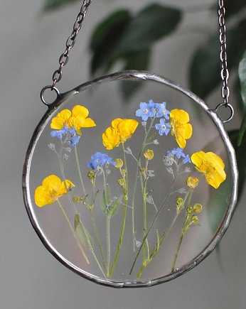 Dekor niebieskie i żółte kwiaty, MARIAELA