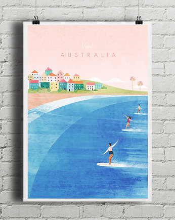 Australia - vintage plakat art giclee, minimalmill