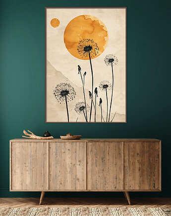 Dmuchawiec - Plakat, druk - Chiński Orient, Harmonia Zen, Roślinny #13, Black Sapphire Art