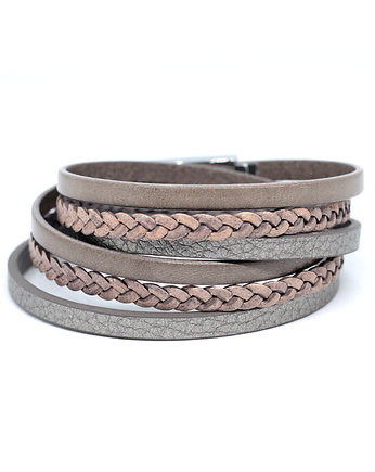 Bransoletka z rzemieni Fun unisex beżowa, Kociokwik Jewelry