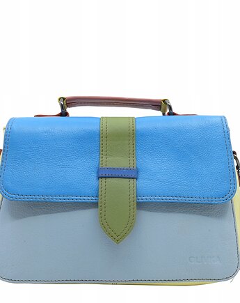 Torebka skórzana do ręki i na ramię, regulowany pasek, kolorowa eko OLIVKA, Olivka Warsaw