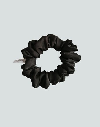 Satynowa gumka satynowa scrunchie owijka frotka czarny MINI, Capillum