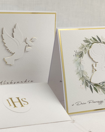 Kartka na komunię z pudełkiem i kopertą, LG 78, Anna Art and Crafts