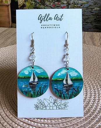 Żaglówka kolczyki malowane, ajlla