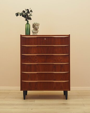 Komoda tekowa, duński design, lata 70, produkcja: Dania, Przetwory design