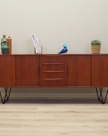 Sideboard tekowy, duński design, lata 70, produkcja: Dania, Przetwory design