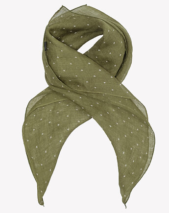 Chusta len 100% w kolorze oliwkowej zieleni w groszki 57cm x 72cm, ALLORA BE UNIQUE