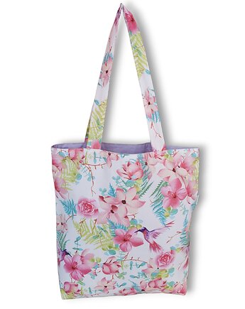 Torba na zakupy shopperka eko siatka torba na ramię shopper kolibry, Uszyciuch