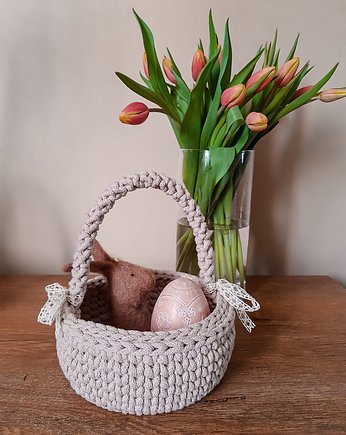 Koszyczek Wielkanocny XL (20 cm)- beżowy, Damariz