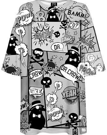 DR.CROW T-shirt Damski Oversize Komiks Black, DrCrow