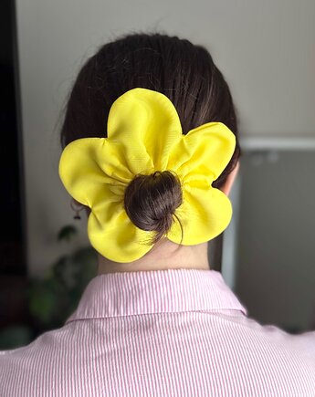 Flower Scrunchie Cytrynowa, wu handmade