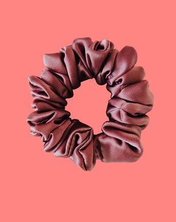 Gumka jedwabna, scrunchie, frotka brudny róż MIDI, Capillum