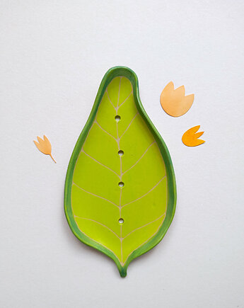 Mydelniczka ceramiczna zielony liść, Ryte Gary
