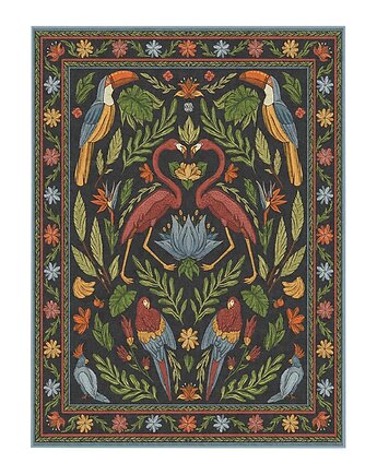 Dywan w stylu Art Deco z egzotycznymi ptakami 120x180 cm, Nilla Home