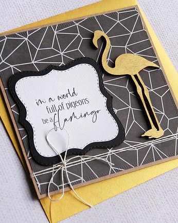 Be a flamingo! GLAM kartka uniwersalna : flaming, kaktusia