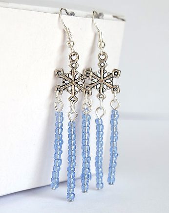 Kolczyki łapacz snów - gwiazda, niebieskie, yenoo