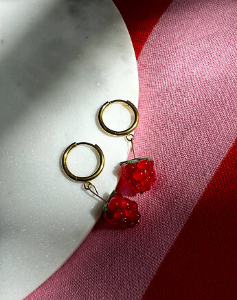 Kolczyki szklane wisienki, Juicy Beads